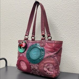 Coach Multicolor Embossed East Coast Patchwork Tote Bag